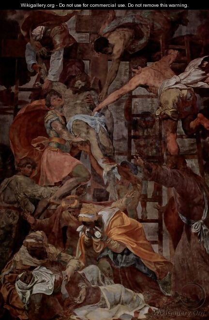 Fresco in the chapel Orsini Tues Trinita dei Monti, Scene Cross - Daniele da Volterra