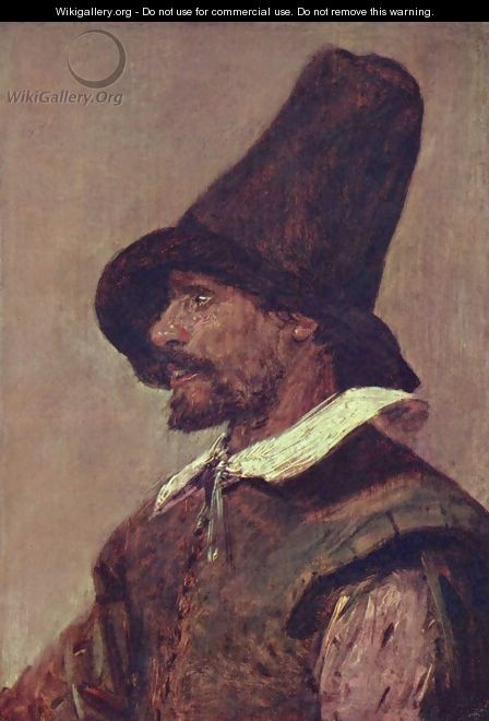 Head of a man with a pointed hat - Adriaen Brouwer