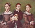 Three children with dog - Sofonisba Anguissola