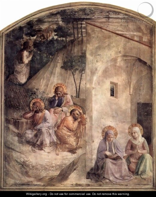 Frescoes in the Dominican convent of San Marco in Florence scene of Christ on the Mount of Olives - Angelico Fra