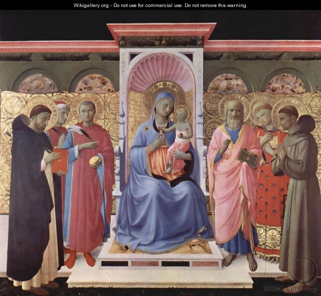 Enthroned Virgin and Child with Saints - Angelico Fra