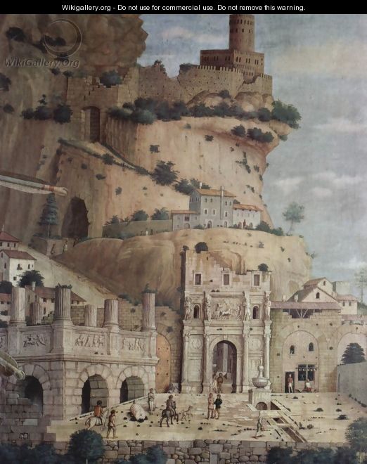 St. Sebastian, detail ruin architecture - Andrea Mantegna