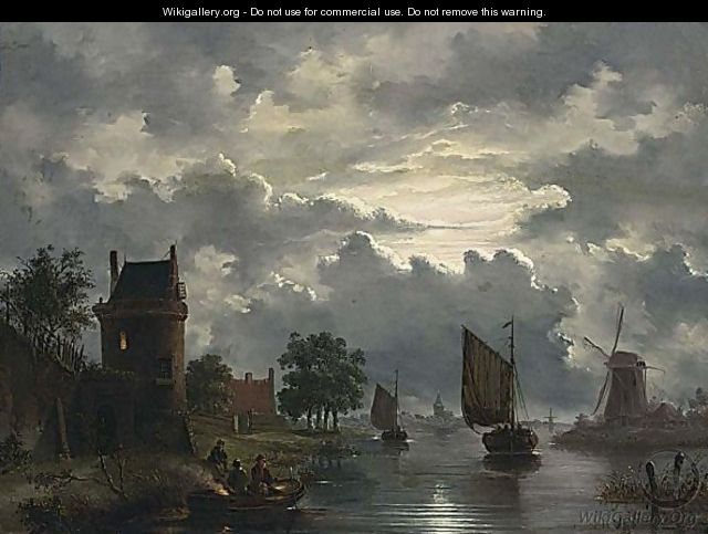 An Evening Landscape - (after) Jacobus Theodorus Abels