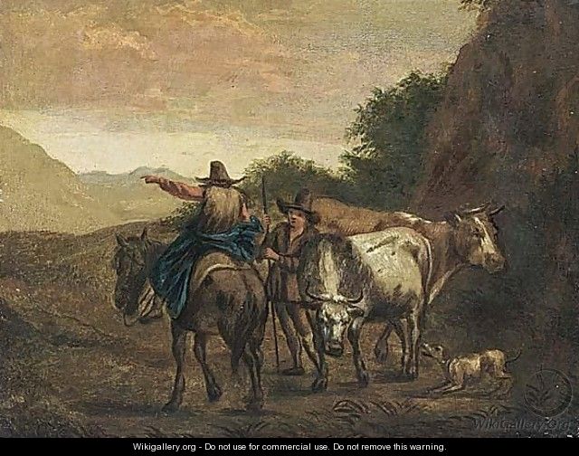 Travellers On A Path - (after) Nicolaes Berchem