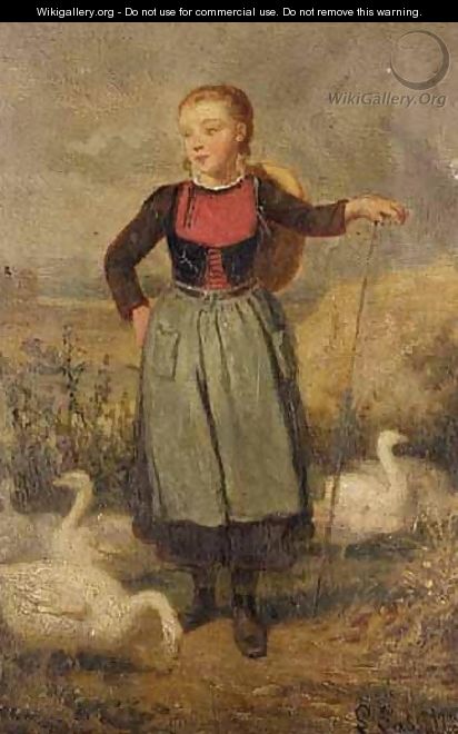 The Goose Girl - Louis Simon Lassalle