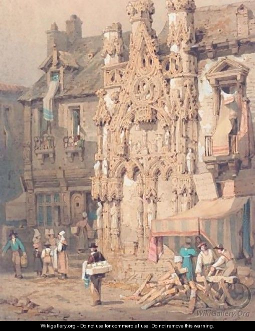 Street In Anvers - (after) Samuel Prout