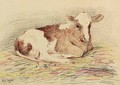 A Resting Calf - Hendricus Alexander Van Ingen