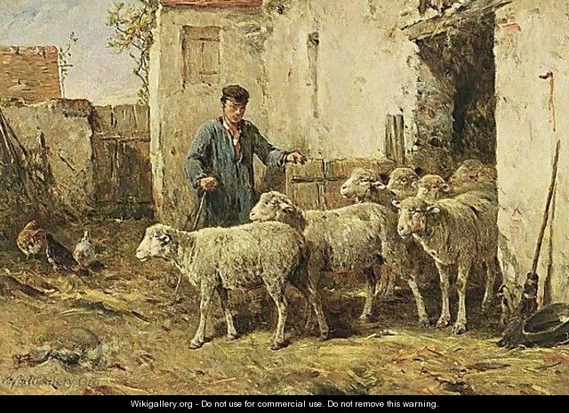 A Shepherd With His Flock - Felix-Saturnin Brissot De Warville