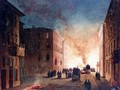 A Fire In A Roman Street - Ippolito Caffi
