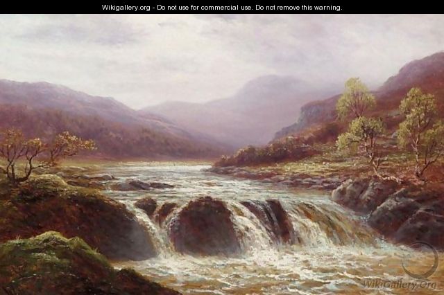 Falls On The Llugny, North Wales - William Mellor