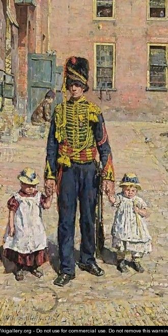 A Soldier With Two Children - Isaac Israels