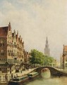 A View Of A Canal With The Westerkerk In The Background, Amsterdam - Pieter Gerard Vertin