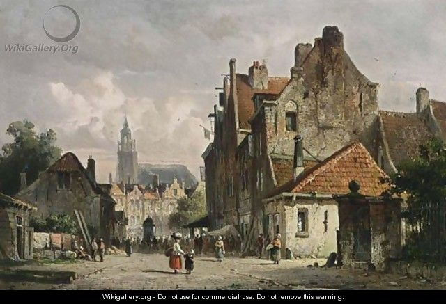 Villagers In A Dutch Town 2 - Adrianus Eversen