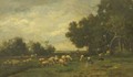 Relaxing Among The Flock - Charles Émile Jacque