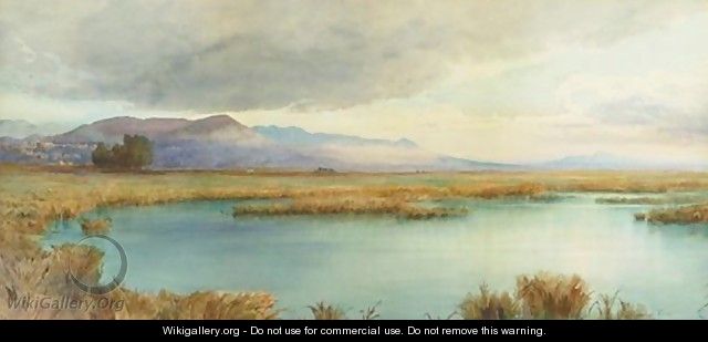 Landscape With Pond - Ettore Roesler Franz