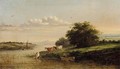 River Landscape With Cattle Watering - (after) Henry John Boddington