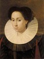 A Portrait Of A Lady, Bust Length, Wearing A Black Dress And A White Ruff - Netherlandish School