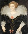 A Portrait Of A Lady, Three-Quarter Length, Wearing A Black Dress And White Lace Collar - (after) Frans, The Elder Pourbus