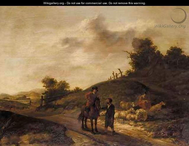 A Landscape With A Shepherd And His Flock - Dutch School
