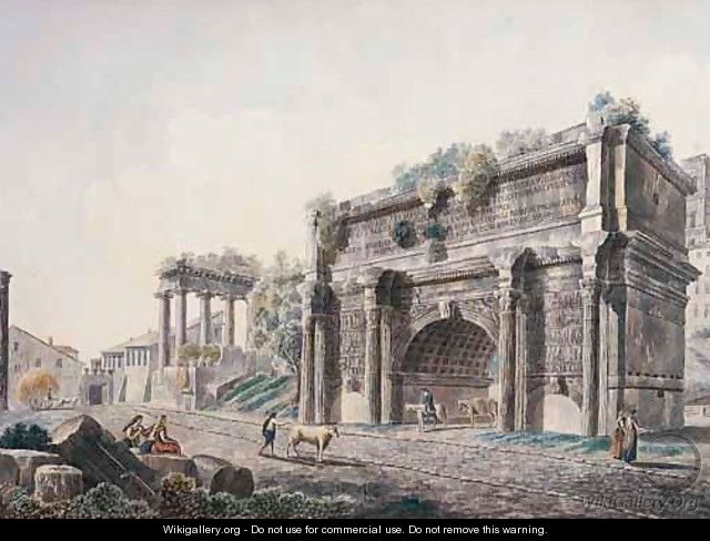 Rome, A View Of The Forum, With The Arch Of Septimus Severus - Franz Kaisermann