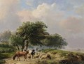 A Herdsman With His Cattle On A Path - Louis Pierre Verwee