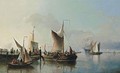 Fishing Boats Off A Jetty - Nicolaas Riegen