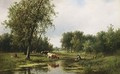 Grazing Cattle By The Water - Willem Vester