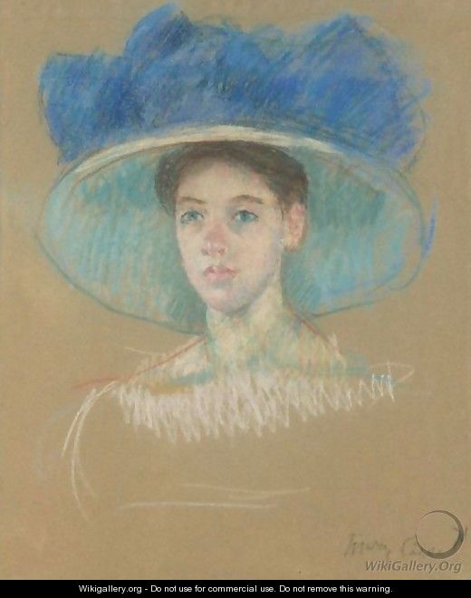 Tete De Femme Au Grand Chapeau - Mary Cassatt