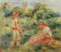 Deux Jeunes Femmes Dans Un Paysage - Pierre Auguste Renoir