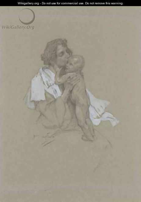 Mother And Child - Alphonse Maria Mucha