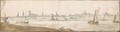 Panoramic Landscape With Boats On A River, And A Town Behind - Abraham de Verwer