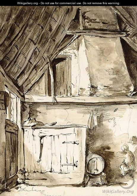 A Corner Of A Barn Interior - (after) Thomas Wijck