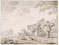 Cows And A Milkmaid In A Landscape - (after) Jan Van Goyen