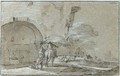 A Rider, With Other Figures And Dogs On A Path By An Arched Entrance - Jan Asselijn