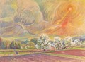 Storm Clouds Gathering Over The Orchard - Nikolai Aleksandrovich Tarkhov