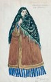 Costume Design For Dasha, The Merchant's Wife 2 - Boris Kustodiev