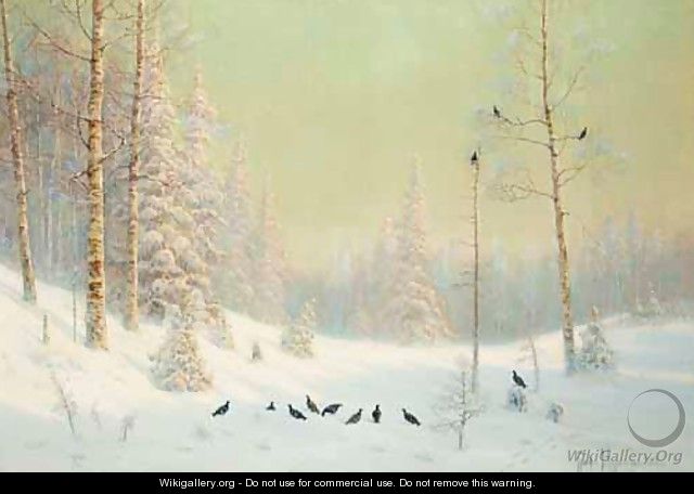 Capercaillie In Winter - Vladimir Leonidovich Muraviov