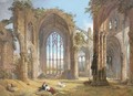 Resting By The Ruins Of Melrose Abbey - English School
