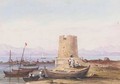 A Tower At The Water's Edge, Corfu - John Robert Crichton Helpman
