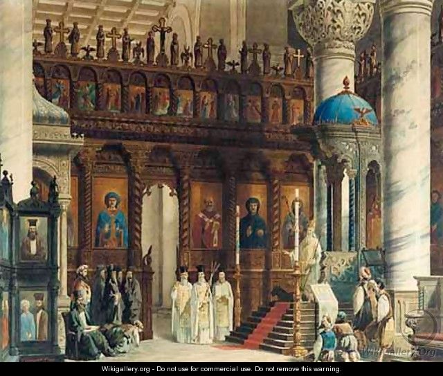 The Interior Of A Byzantine Church - Cornaglia Carlo