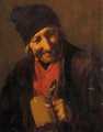 Portrait Of An Old Man Drinking - Nicholas Gysis