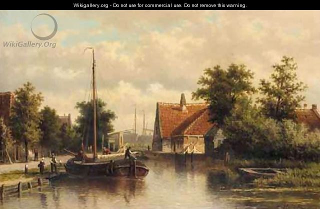 Dutch Canal Scene - Georgius Heerebaart