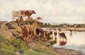 Cattle Watering - Augustus Nicholas Burke