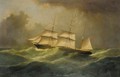 The Barque Trinidad Close Reefed In A Gale - Samuel Walters