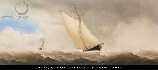 Ships In Rough Sea - Charles Taylor