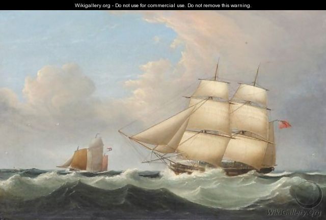 A British Naval Brig Chasing A Dutch Lugger - John Lynn