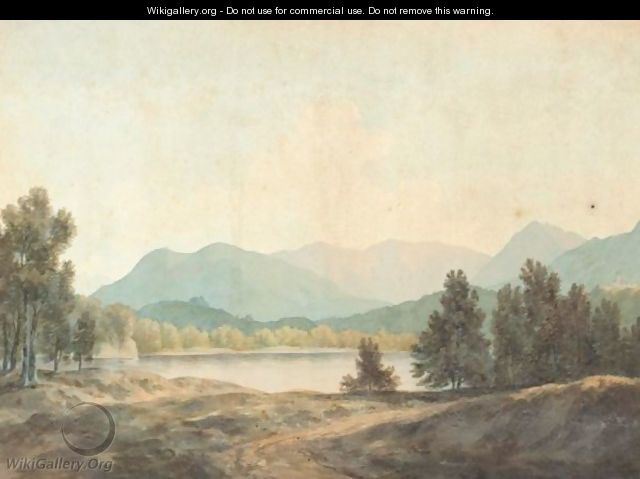 A Lake With Mountains Beyond - John Warwick Smith