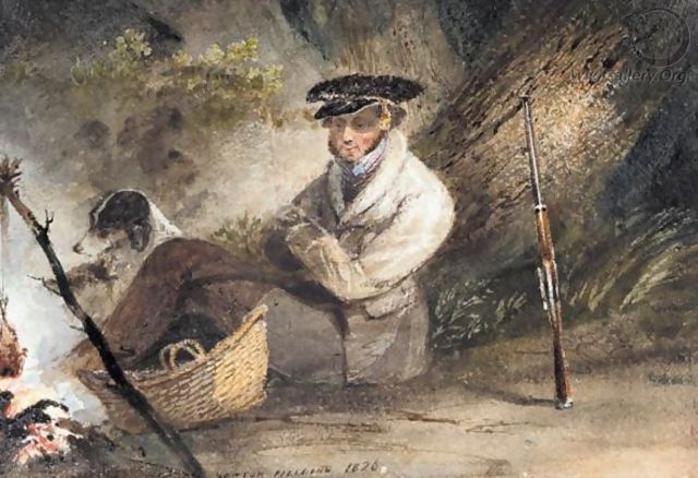 A Hunter With His Dogs - Newton Fielding