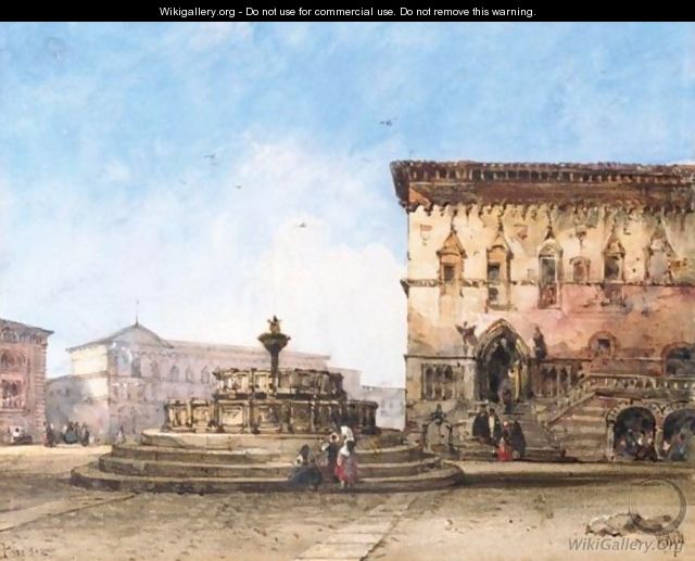 The Piazza Dei Priori, Perugia - William Wyld