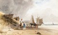 Figures On A Beach, Northern France - Thomas Shotter Boys